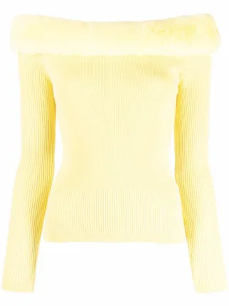 Yellow off the hot sale shoulder sweater