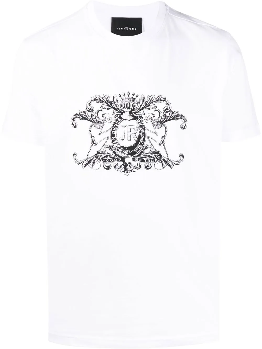 

John Richmond playera con logo estampado - Blanco