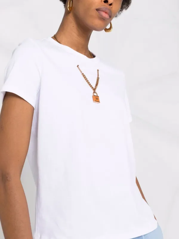 Shop Elisabetta Franchi chain-detail T-shirt with Express Delivery -  FARFETCH