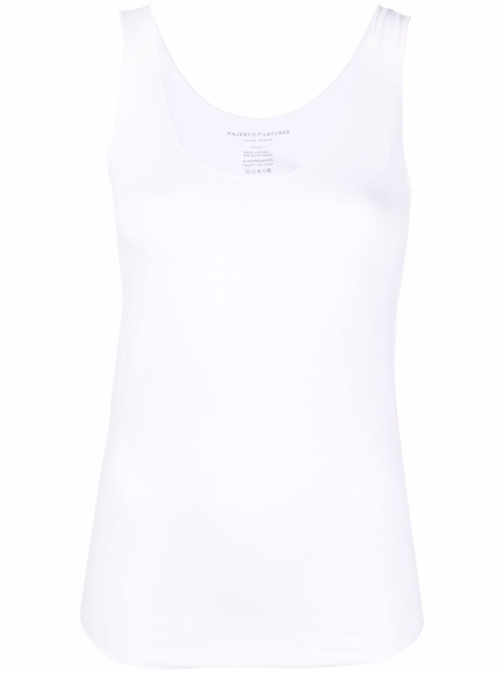 

Majestic Filatures U-neck sleeveless vest top - White