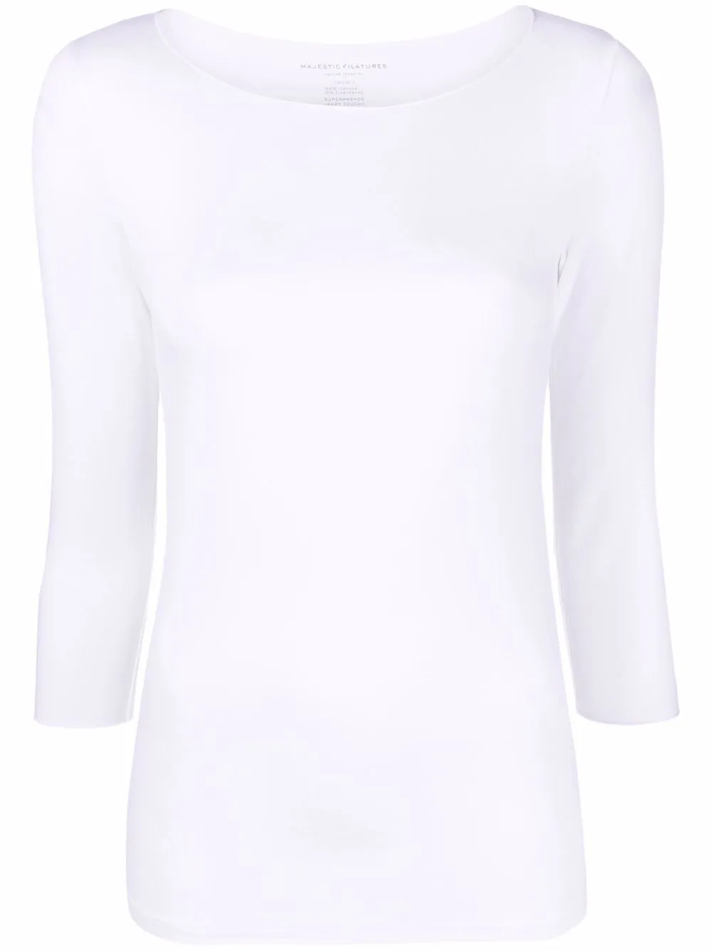 cropped-sleeve boat-neck top