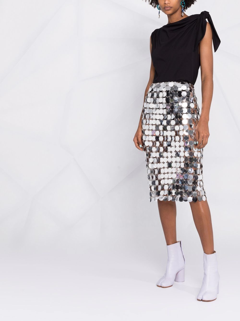 Rabanne mirror-effect sequin midi skirt Women