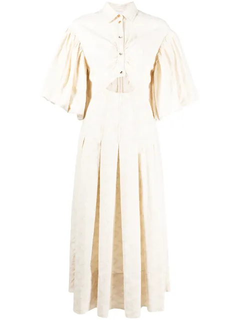 cut-out detail embroidered dress