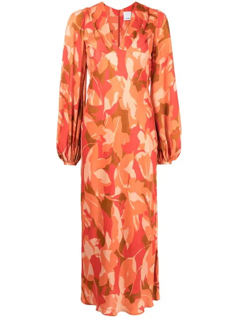 v-neck long-sleeve dress