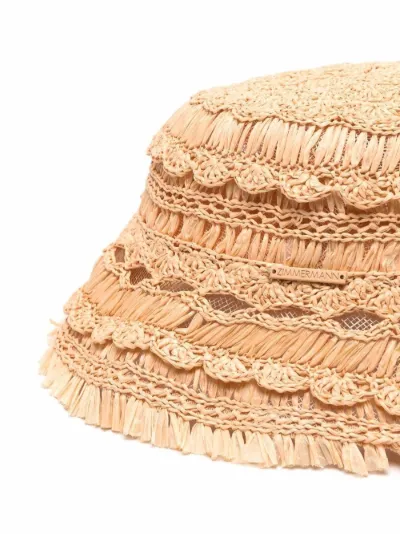 Crochet raffia bucket hat | ZIMMERMANN 