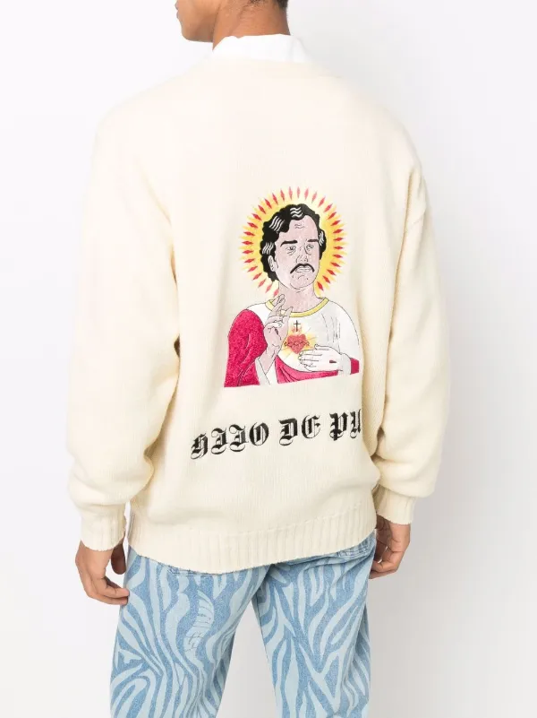 WACKO MARIA embroidered-denim Knit Cardigan - Farfetch