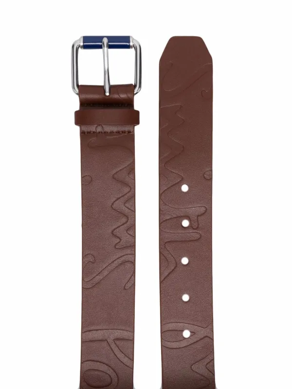PAUL SMITH logo-embossed leather belt 
