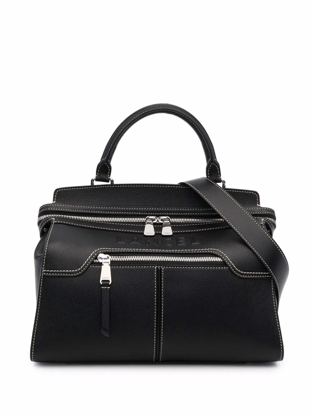 

Lancel tote con logo en relieve - Negro