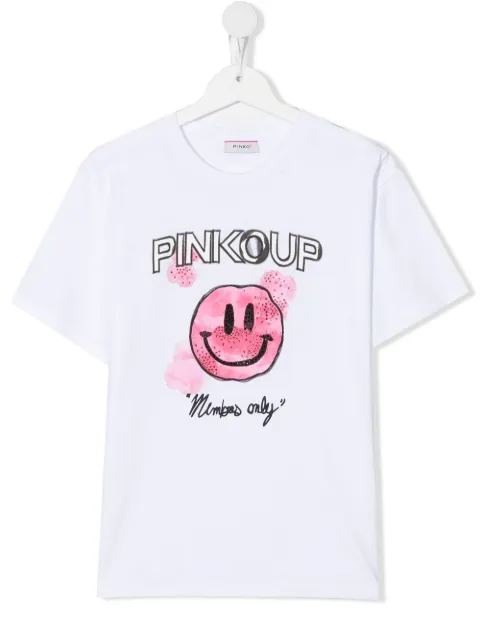 pinko kids 笑脸印花t恤