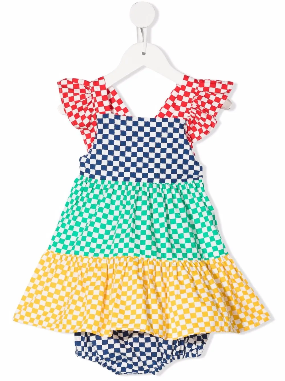 

Stella McCartney Kids vestido con motivo de cuadros gingham - Amarillo