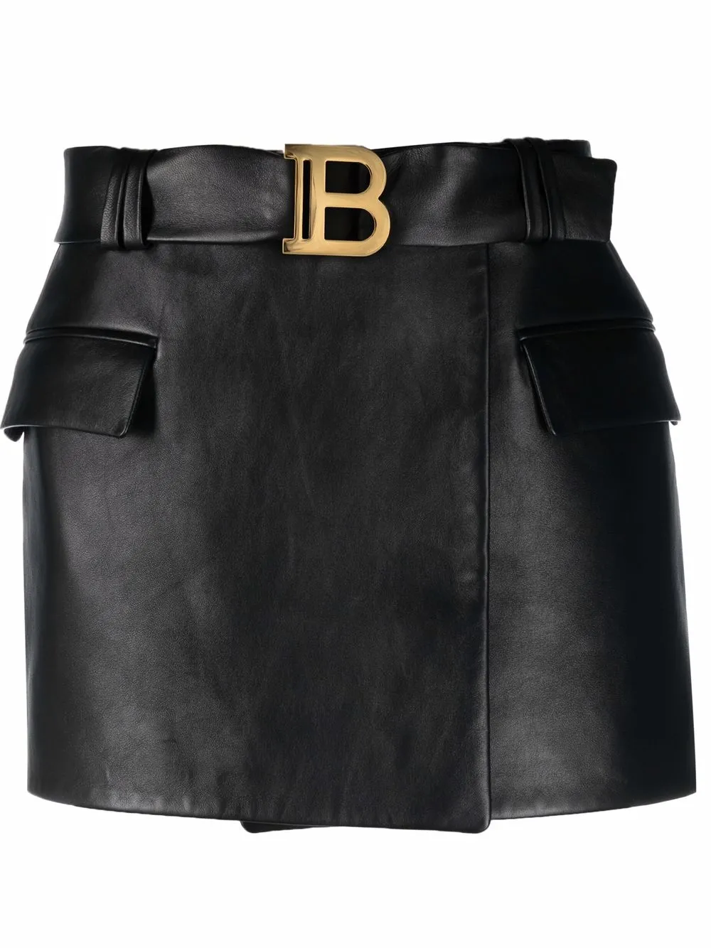 

Balmain monogram-plaque miniskirt - Black