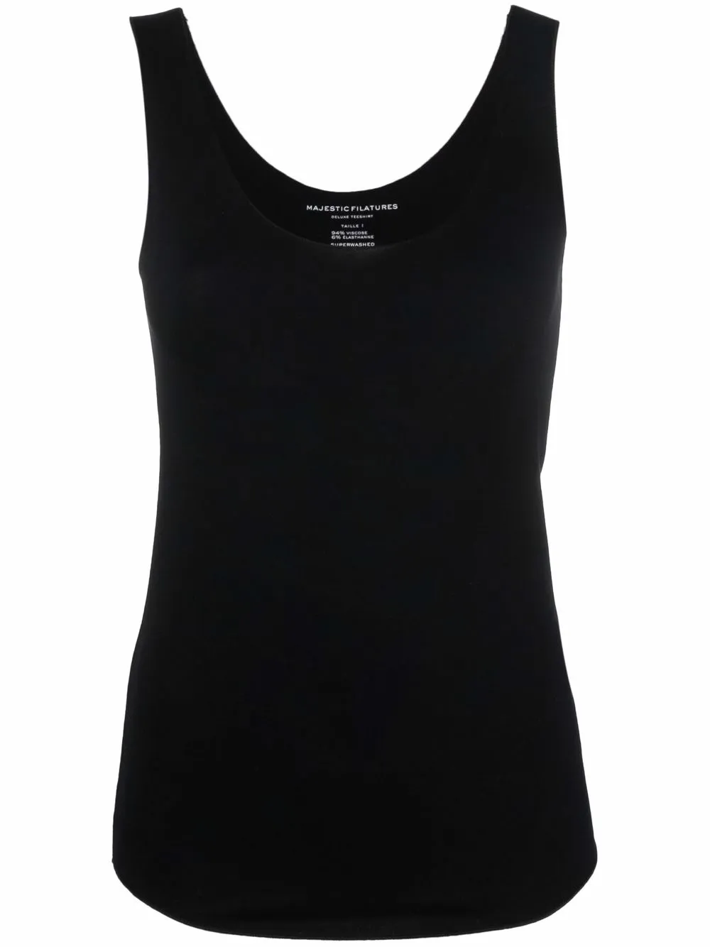 

Majestic Filatures U-neck sleeveless vest top - Black