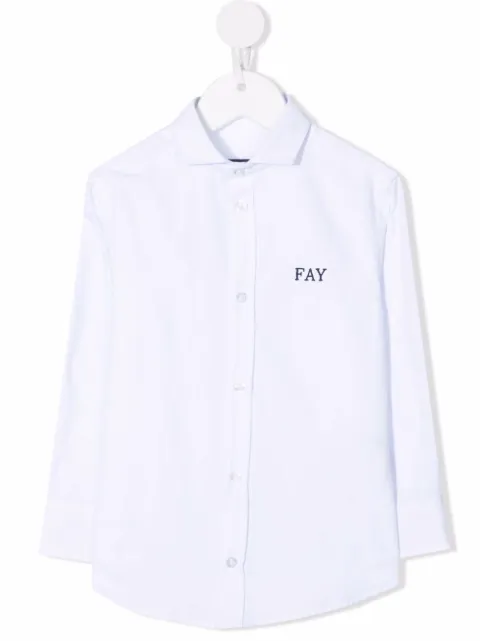 Fay Kids Camisa mangas longas com logo bordado