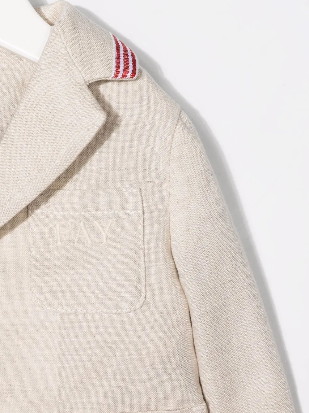  Fay Kids Embroidered-logo Single-breasted Blazer - Neutrals 