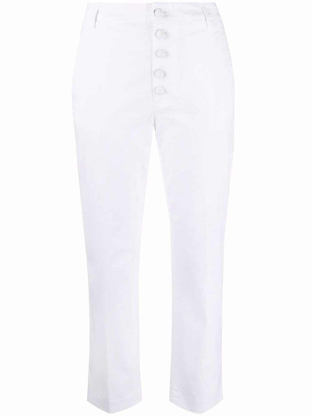 button-down straight-leg trousers