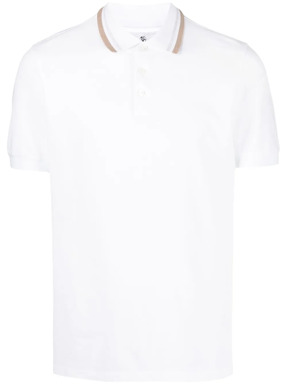 

Brunello Cucinelli playera tipo polo con cuello en contraste - Blanco