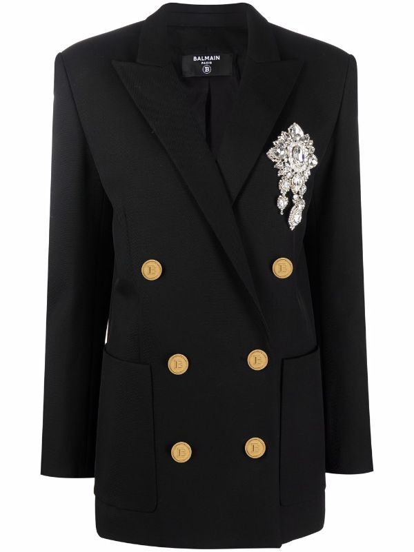 balmain blazer double breasted