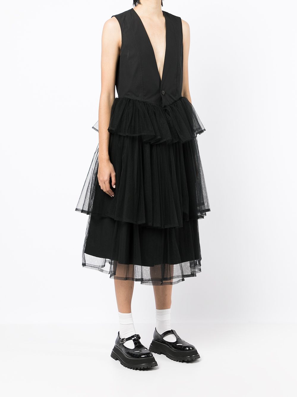 фото Comme des garçons noir kei ninomiya ruffle tulle midi dress