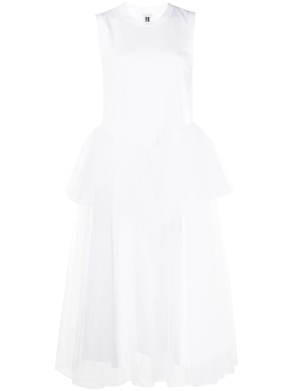 

Comme Des Garçons Noir Kei Ninomiya vestido midi con capas de tul - Blanco