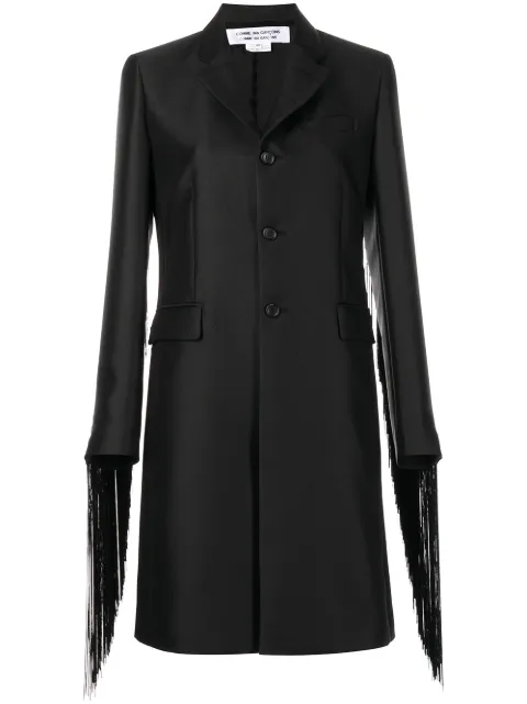 Comme Des Garçons Comme Des Garçons fringe-sleeve single-breasted coat