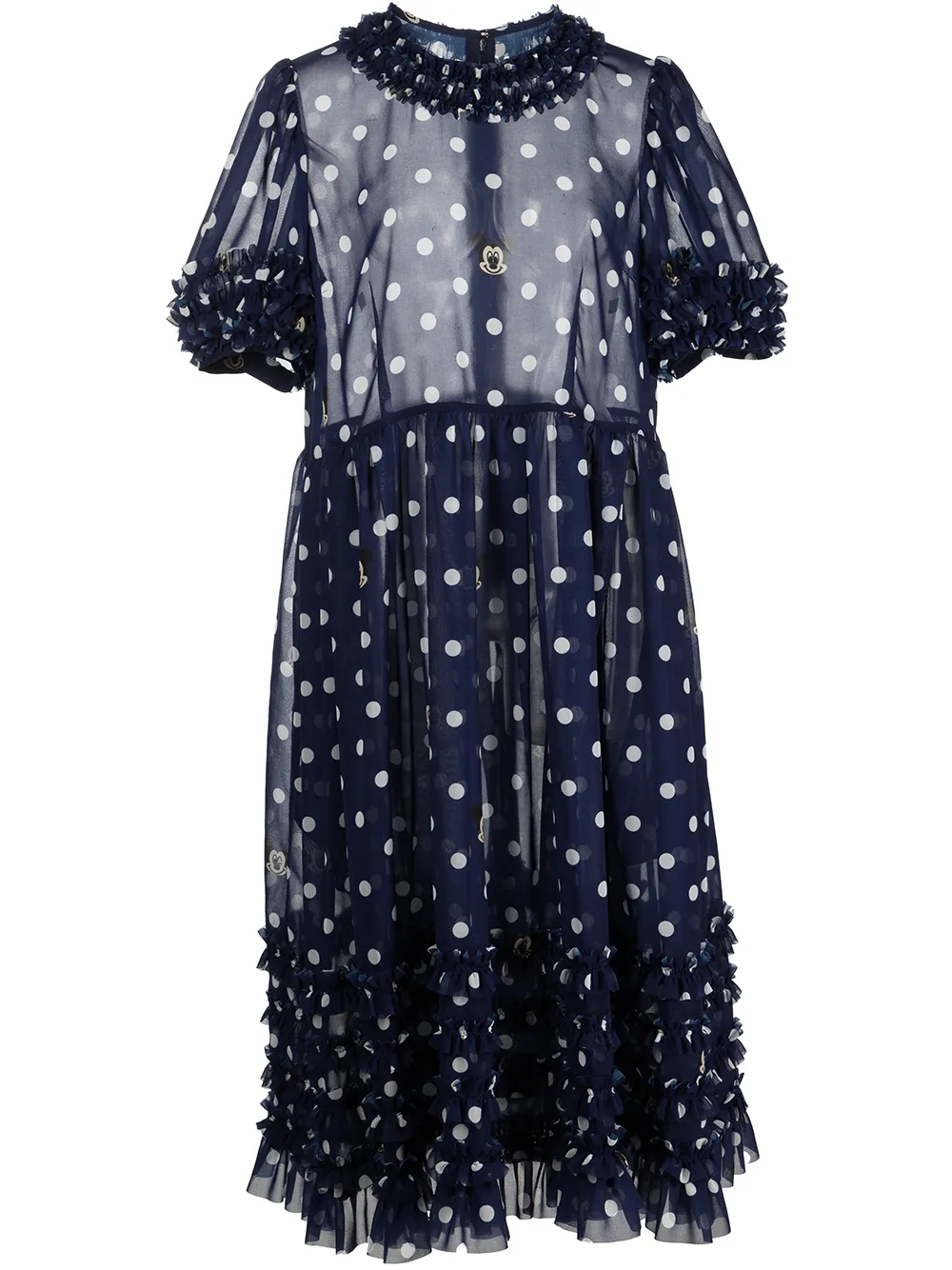 

Comme Des Garçons Girl vestido de corte imperio con volantes - Azul