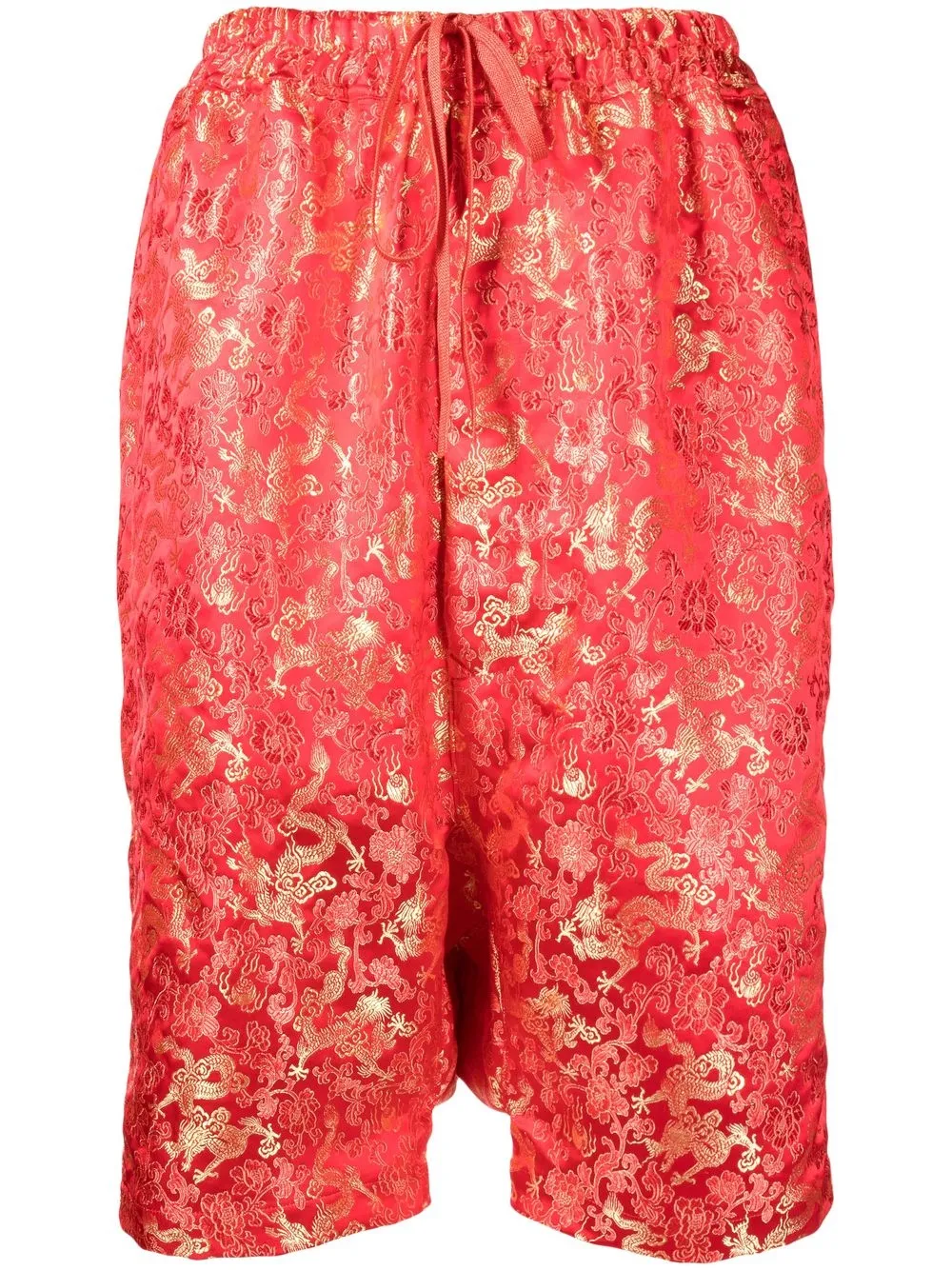 

Junya Watanabe pantalones anchos en jacquard - Rojo