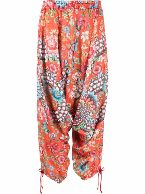 Junya Watanabe abstract-print cropped trousers