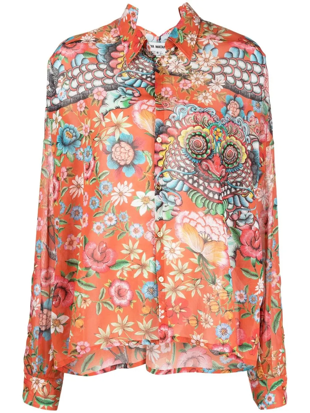 

Junya Watanabe blusa con estampado floral - Naranja