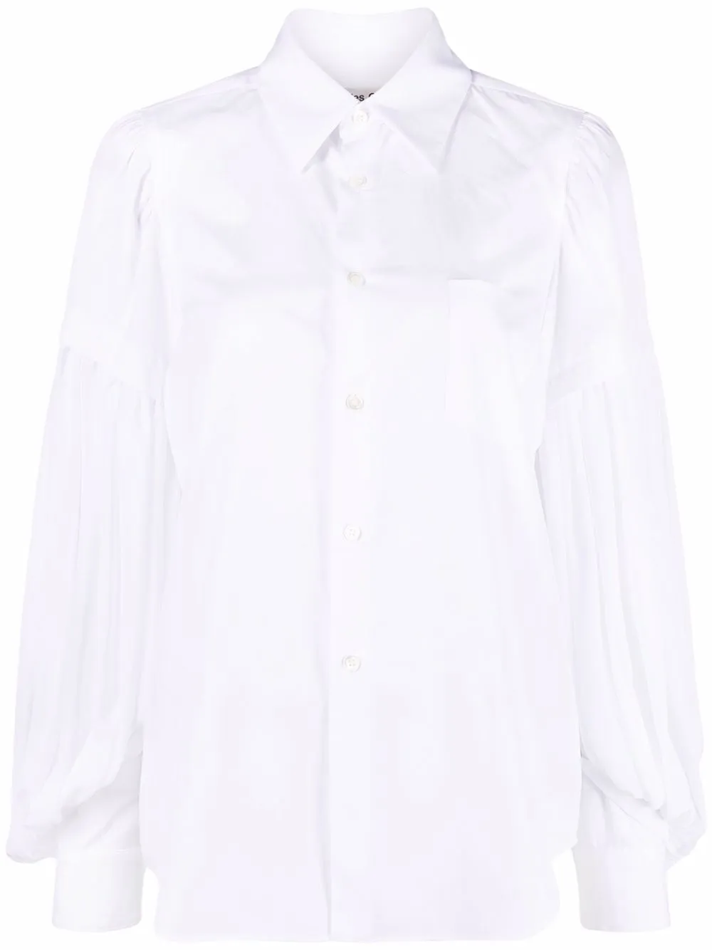 pleated-sleeve cotton shirt