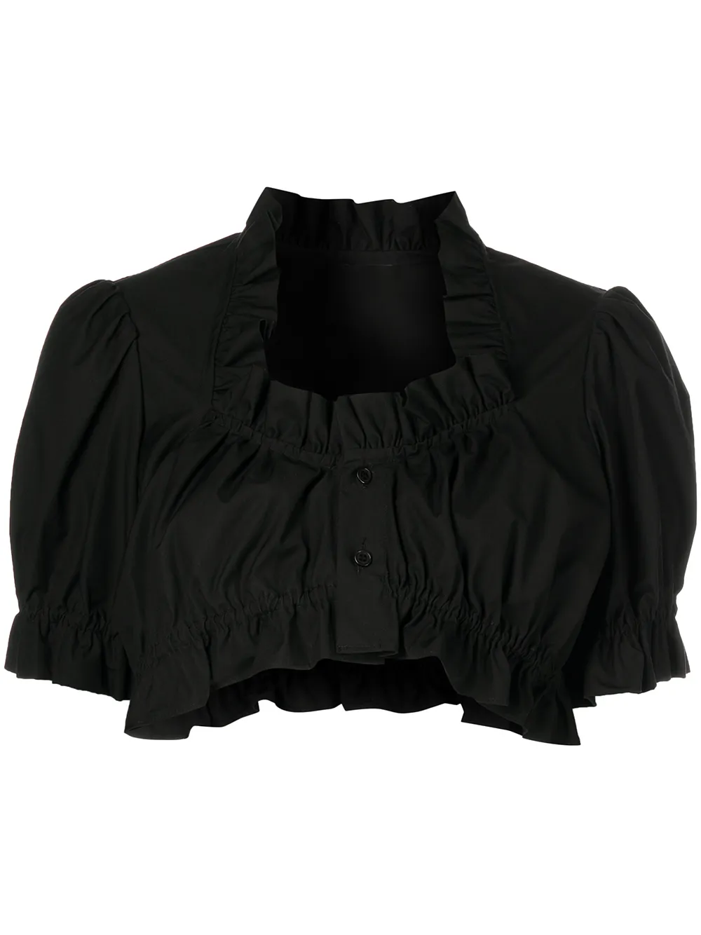 

Comme Des Garçons Noir Kei Ninomiya blusa corta fruncida - Negro