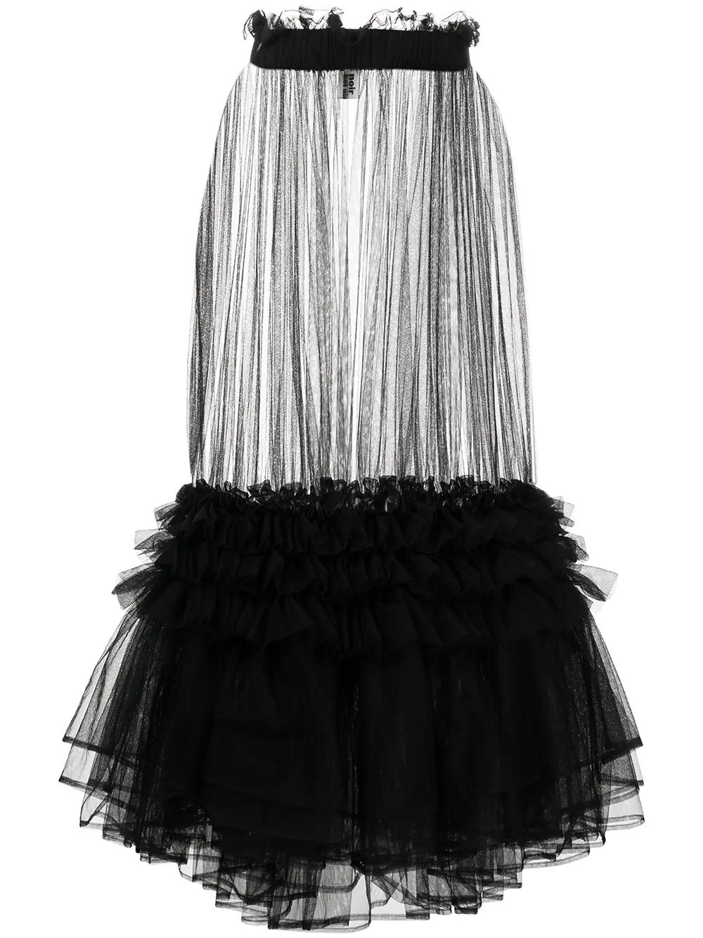 

Comme Des Garçons Noir Kei Ninomiya vestido midi con volantes de tul - Negro