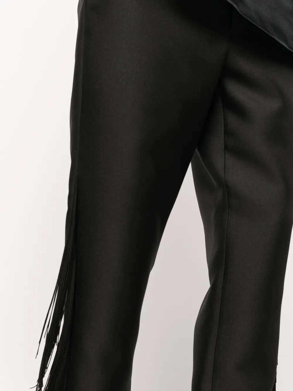 Fringed Straight-Leg Tailored Trousers