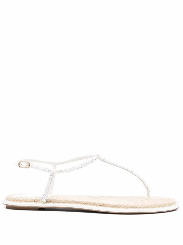 crystal embellished flat sandals