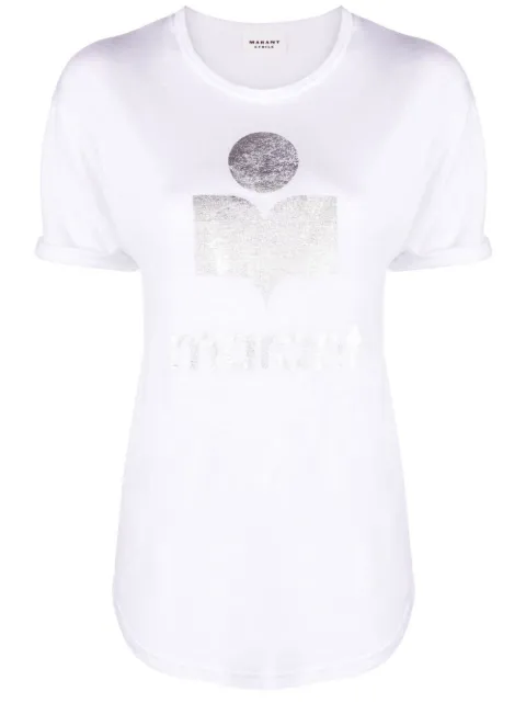 MARANT ÉTOILE metallic logo-print T-shirt
