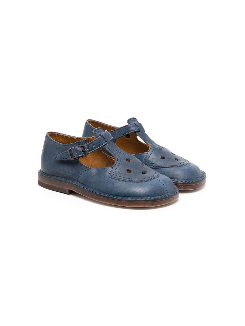 Pèpè leather closed-toe sandals - Blue