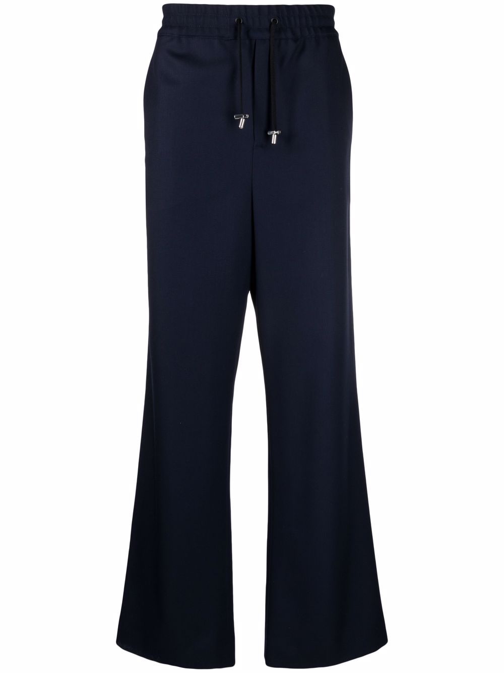 wide-leg twill trousers