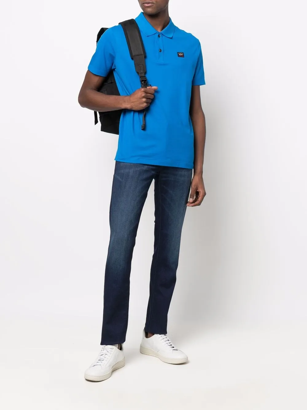 Paul & Shark Poloshirt met logopatch - Blauw