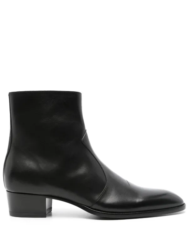 Saint Laurent 40mm Wyatt Ankle Boots Black FARFETCH AU