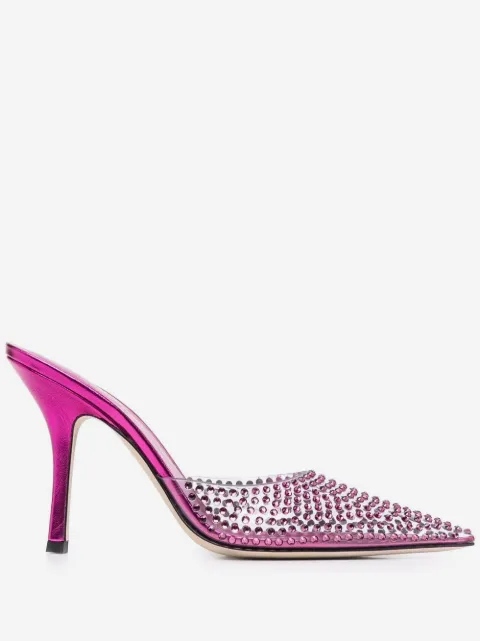 Paris Texas crystal-embellished mules