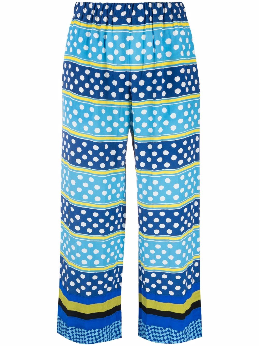 

Marni polka-dot print cropped silk trousers - Blue