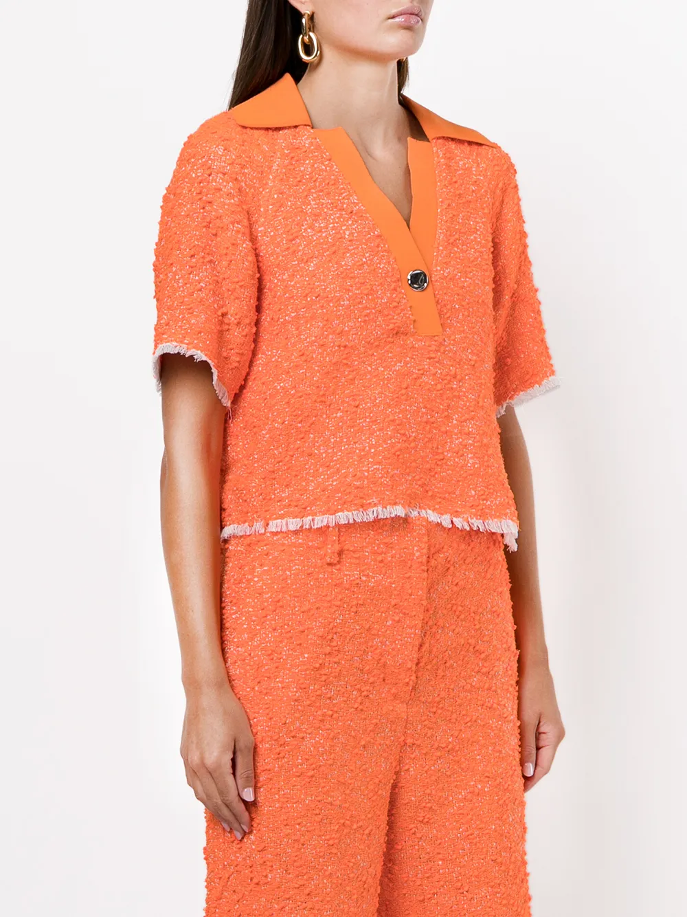Tweed Polo Top
