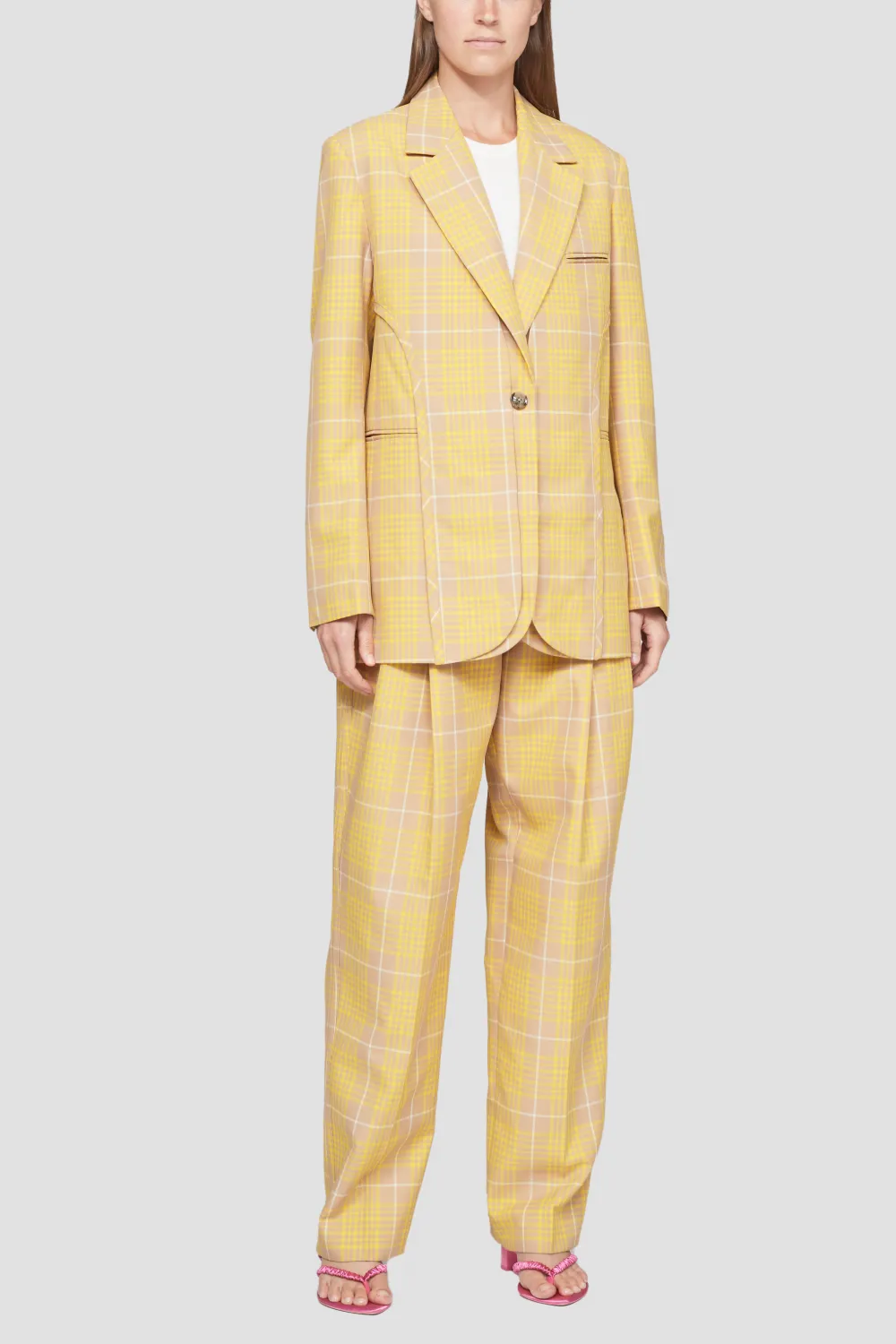 Plaid Tailored Blazer in yellow | 3.1 