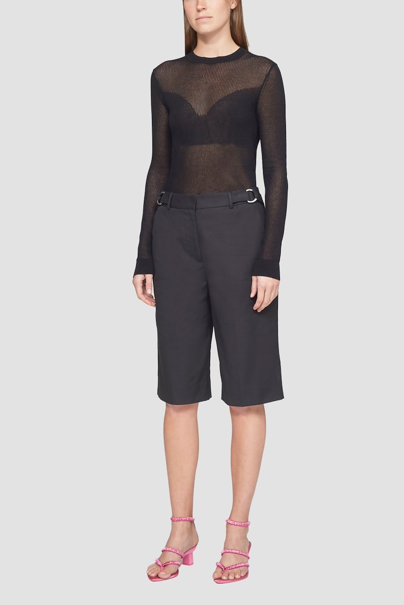 Structured Belted Short-black #0 Structured Belted Short, buckle-detailed panelled shorts from 3.1 PHILLIP LIM featuring black, cotton, decorative buckle detailing, panelled design, rear zip fastening and thigh-length.- 0