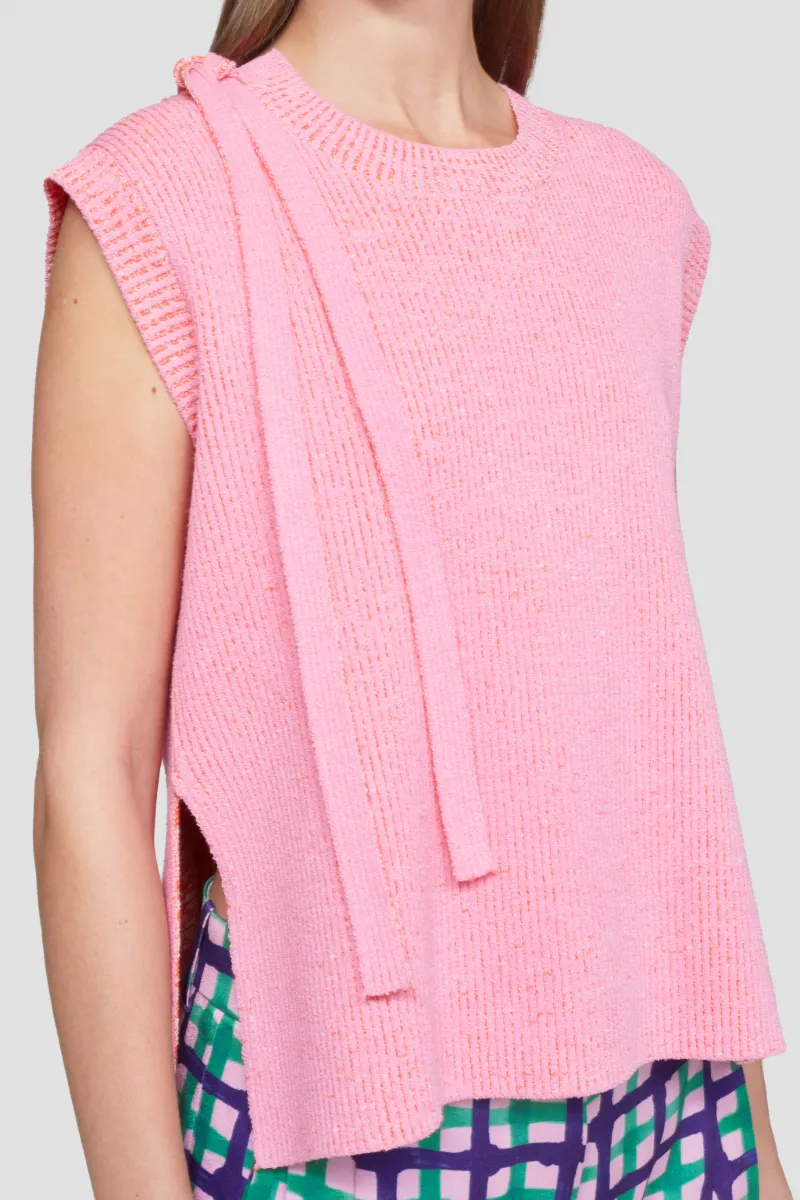 Reversible Sleeveless Knit Top in pink 