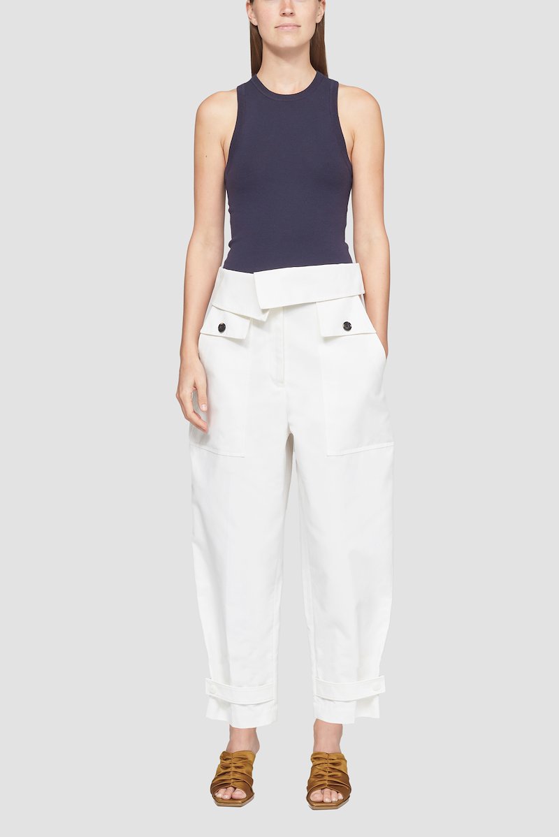 Tapered Banana Trouser-yellow #0 Tapered Banana Trouser, White Natural (Veg)->Cotton Tapered Banana Trouser from 3.1 Phillip Lim. - 0