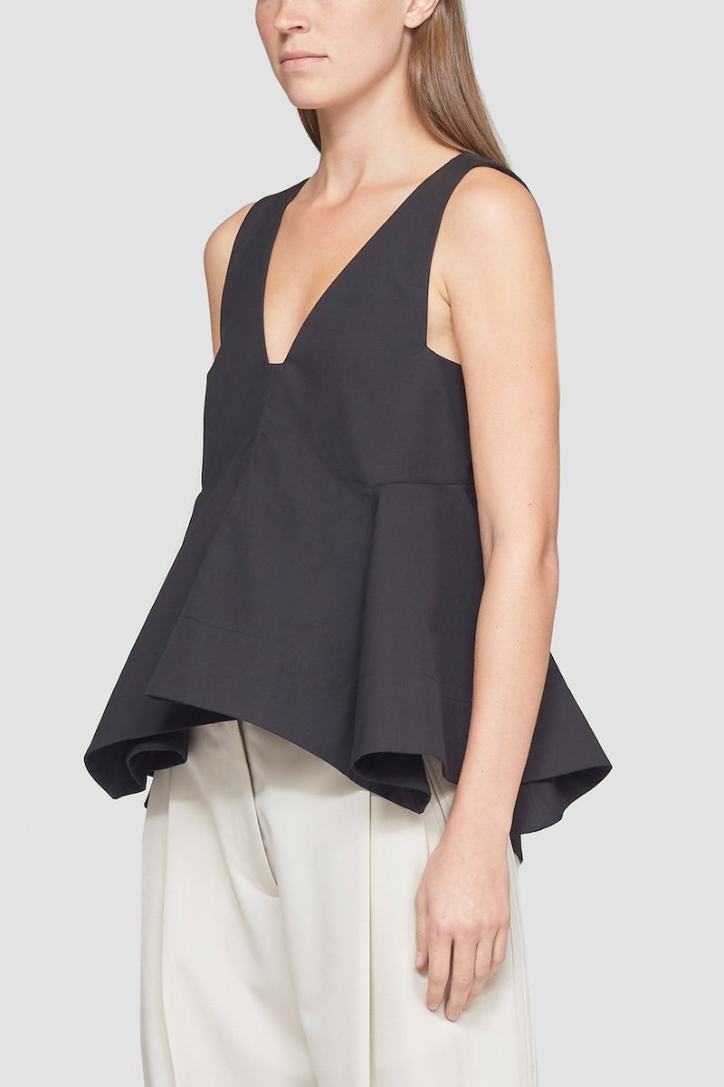 Sleeveless V-Neck Top -black #1 Sleeveless V-Neck Top , null- 3