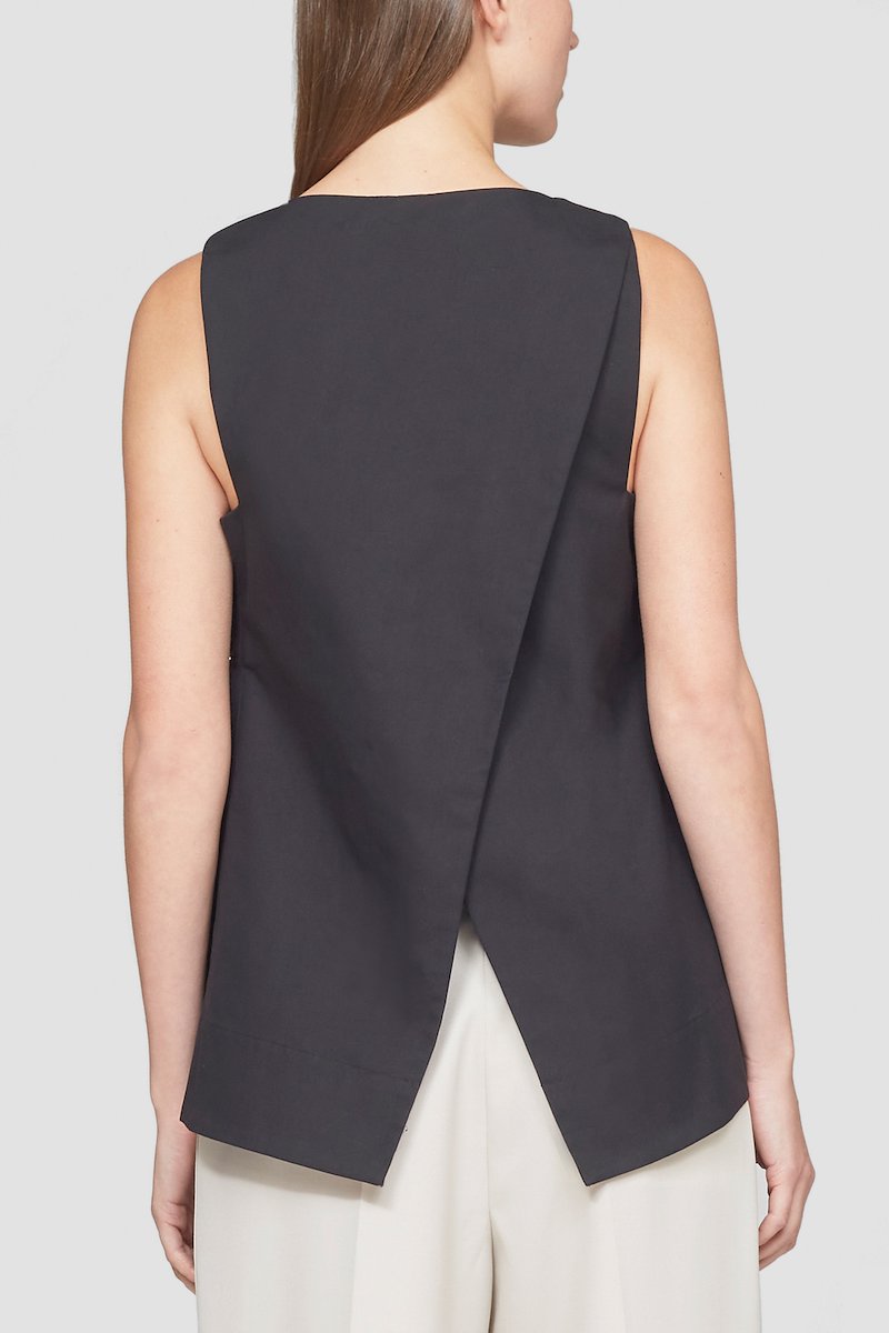 Sleeveless V-Neck Top -black #0 Sleeveless V-Neck Top , null- 2