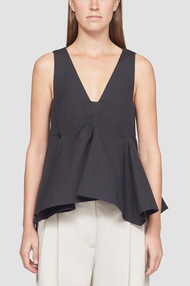 Sleeveless V-Neck Top -black #1 Sleeveless V-Neck Top , null- 1
