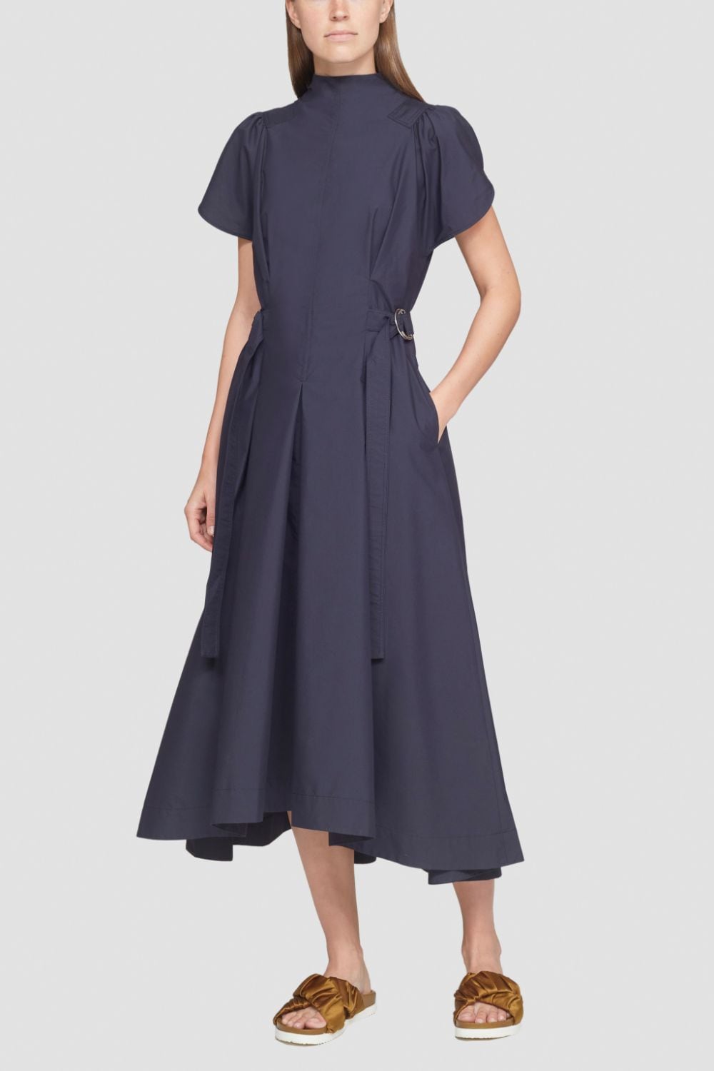 Tulip Puff Sleeve Dress in blue | 3.1 Phillip Lim Official Site