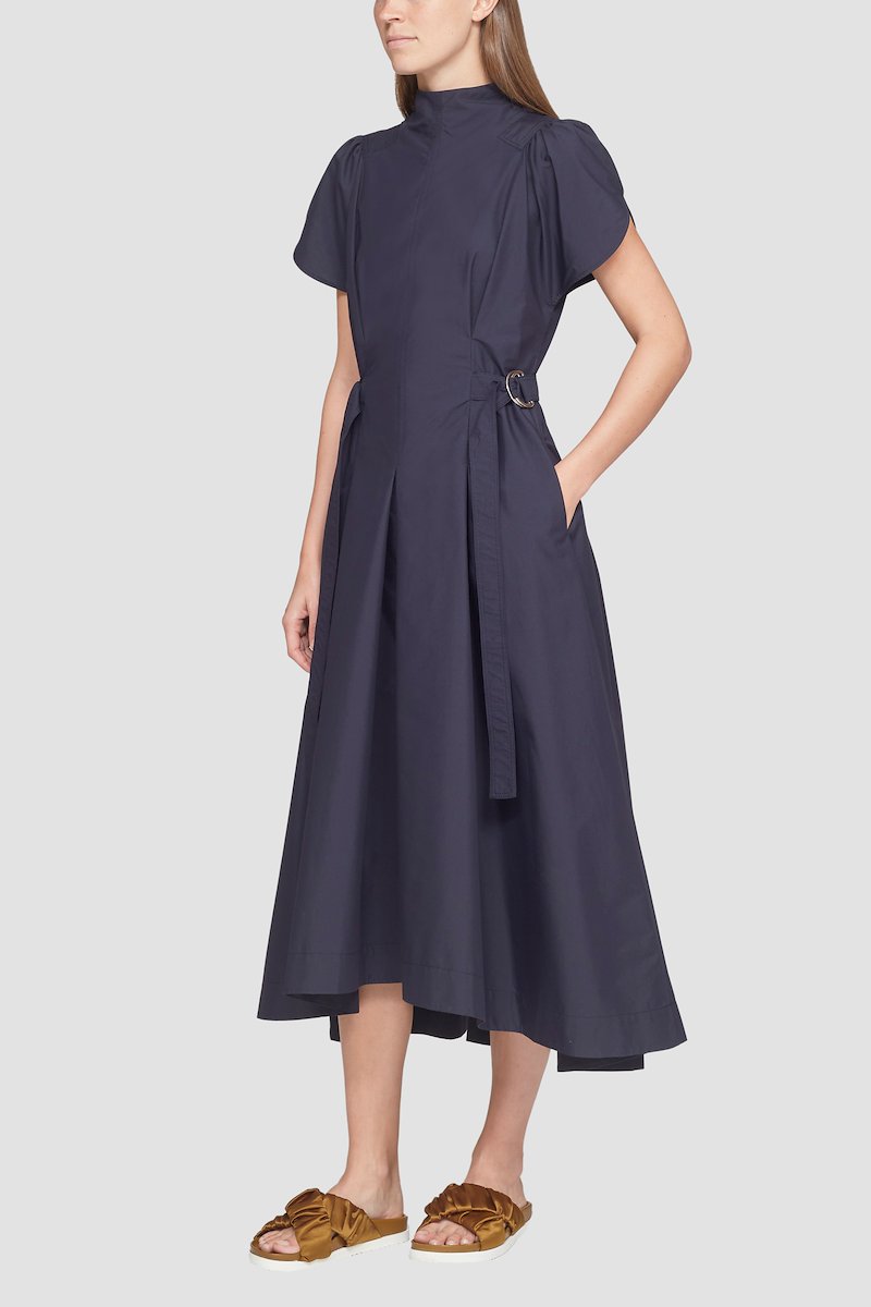 Tulip Puff Sleeve Dress in blue | 3.1 Phillip Lim Official Site